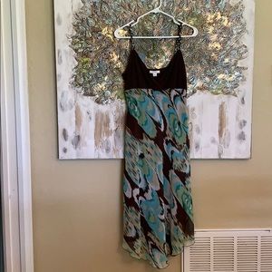 Multi colored hi lo cocktail dress